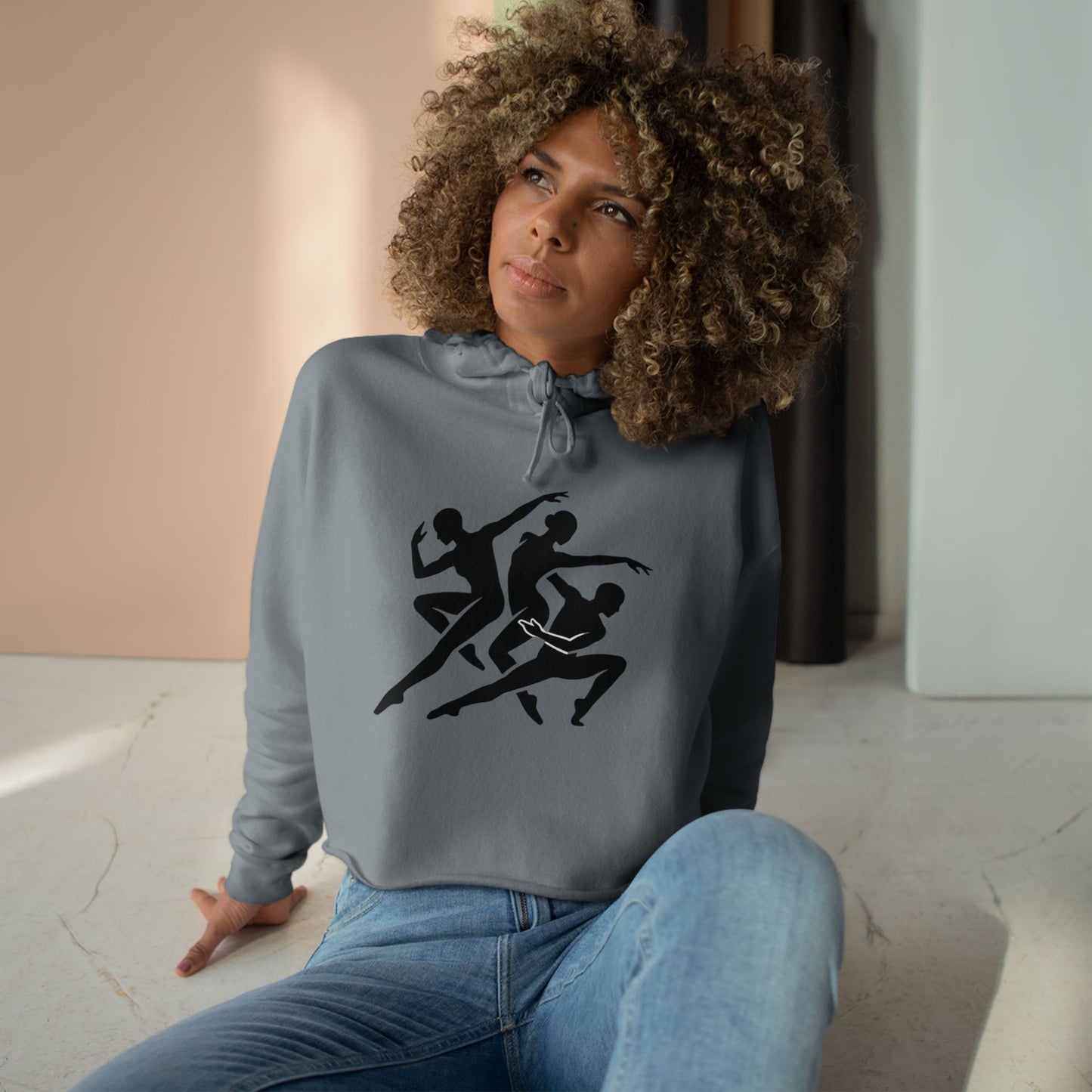 Dancer Silhouette Crop Hoodie