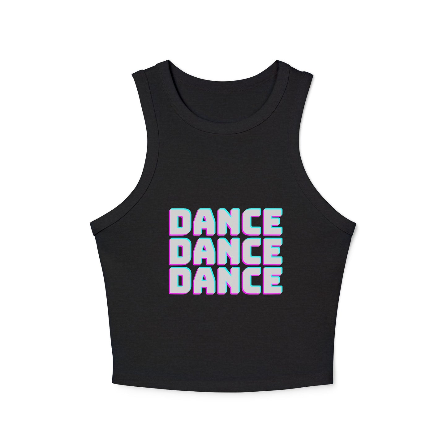 Retro Neon “Dance Dance Dance” Racer Tank Top