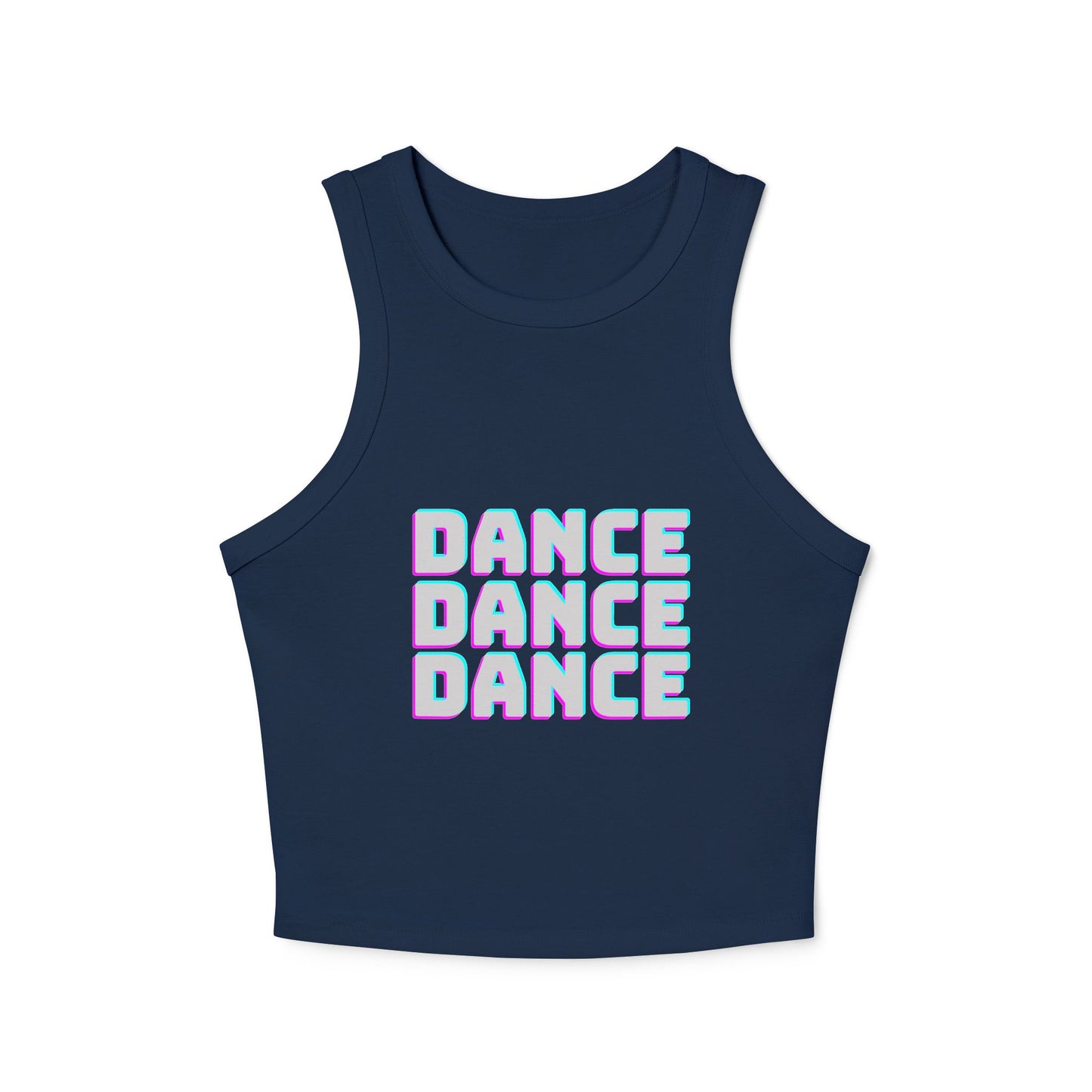 Retro Neon “Dance Dance Dance” Racer Tank Top