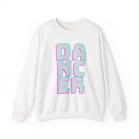 Dancer Crewneck Sweatshirt — Retro 3D Pastel Typography